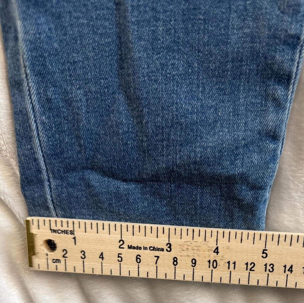 Chaps Jeans Madden Straight Leg Womens 4 Blue Mid Rise Embroidered