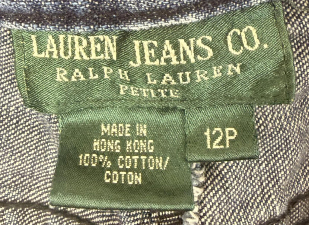 Lauren Ralph Lauren Jeans Women Size 12P Petite Blue Classic Straight Whiskers