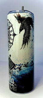 20 oz Vahalla Calling Me Stainless Steel Tumbler with Lid, Straw