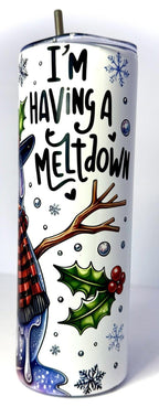 20 oz Meltdown Stainless Steel Tumbler with Lid, Straw