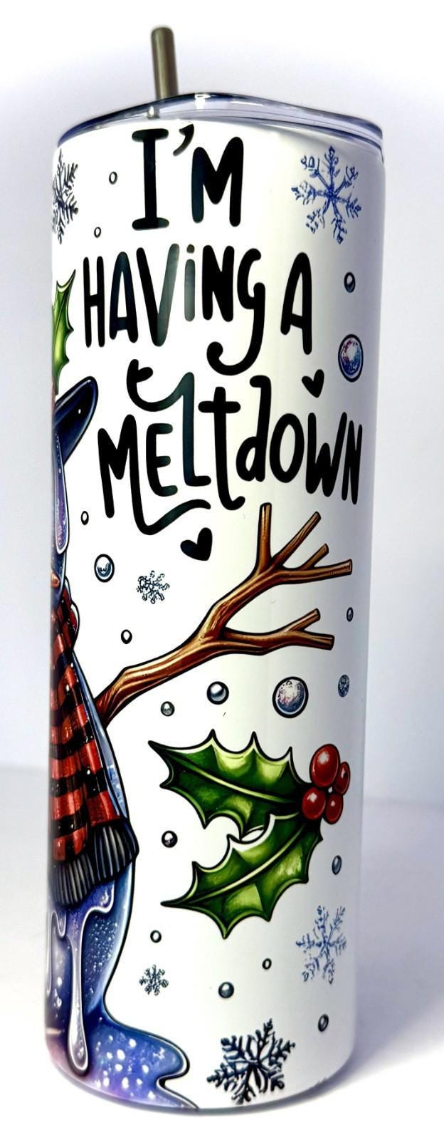 20 oz Meltdown Stainless Steel Tumbler with Lid, Straw