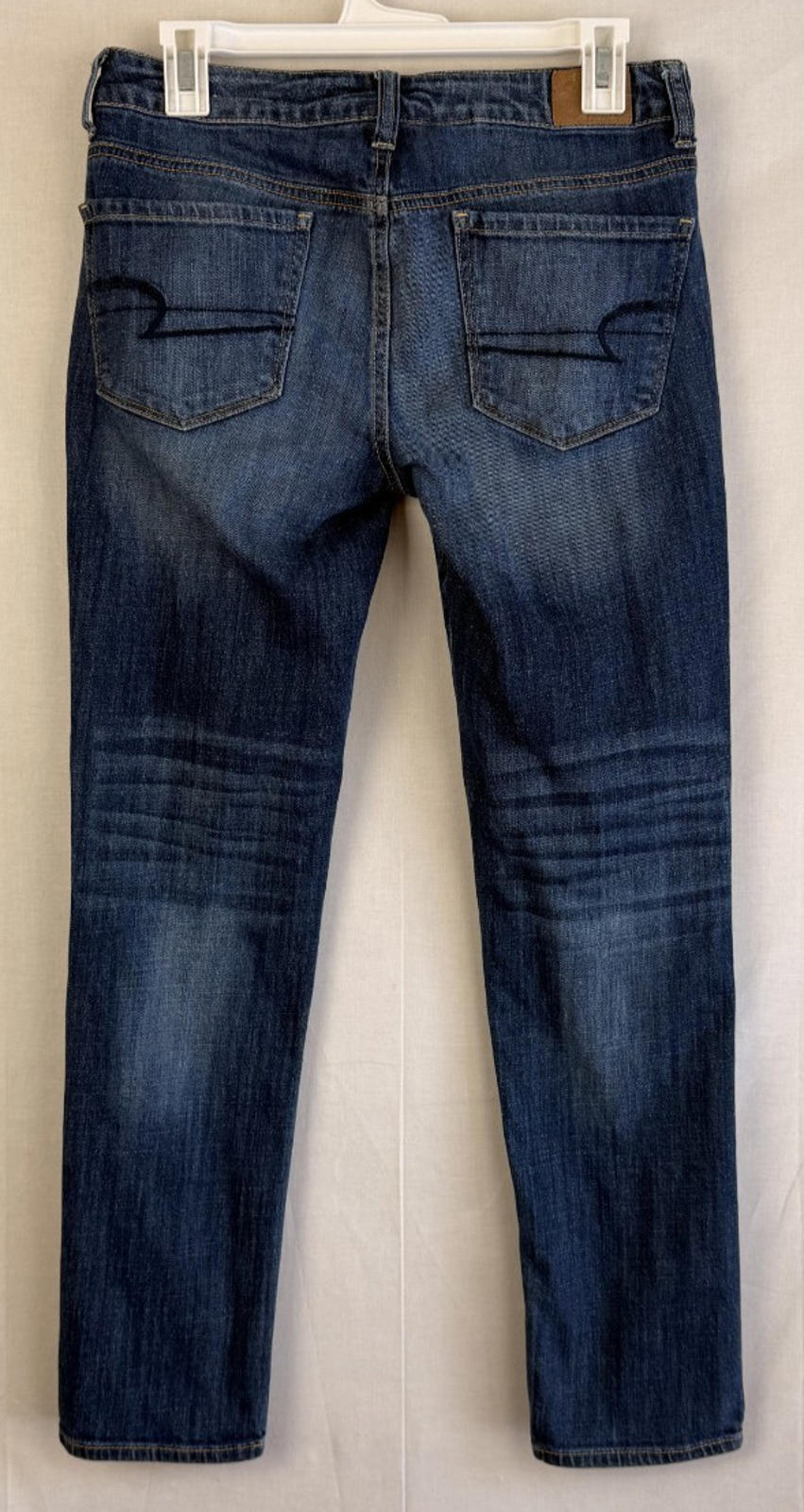 Womens American Eagle Outfitters Size 8 Regular Stretch Skinny Jeans Dark Wash