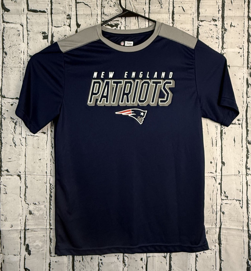 NFL Team Apparel New England Patriots Shirt Mens Large Blue Grey Performance Tee