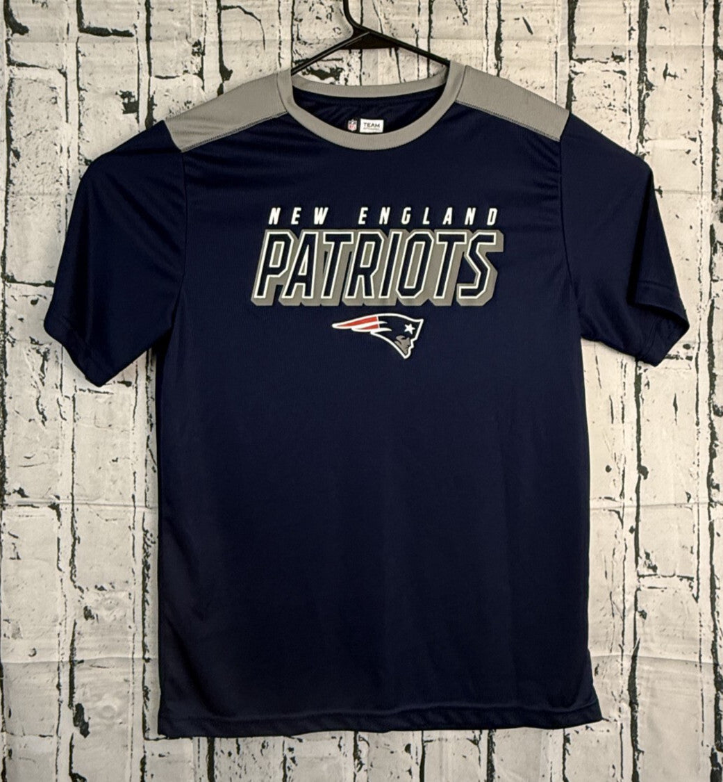 NFL Team Apparel New England Patriots Shirt Mens Large Blue Grey Performance Tee