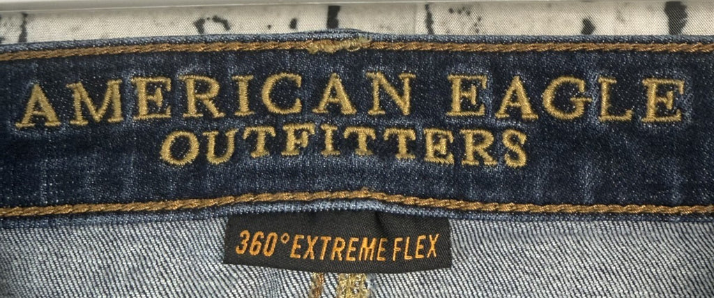 American Eagle 360 Extreme Flex Slim Straight Jeans Mens 30x34 Blue Stretch