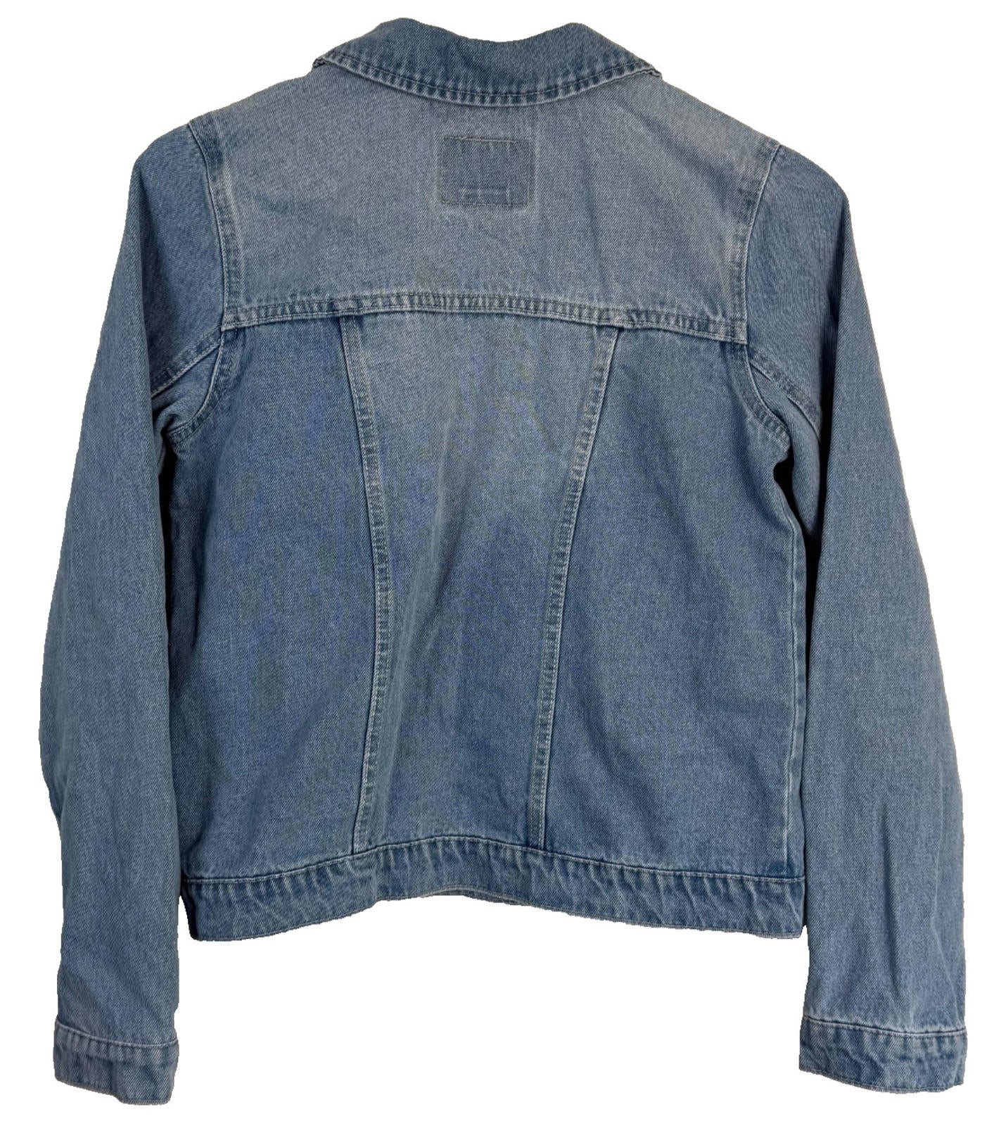 LEVIS Girls Blue Jean Denim Trucker Jacket Youth Size XL (13-15yrs) Pockets