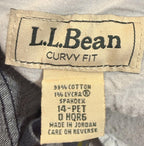 LL Bean Denim Blue Jeans Womens 14 Petite Favorite Fit Curvy Stretch