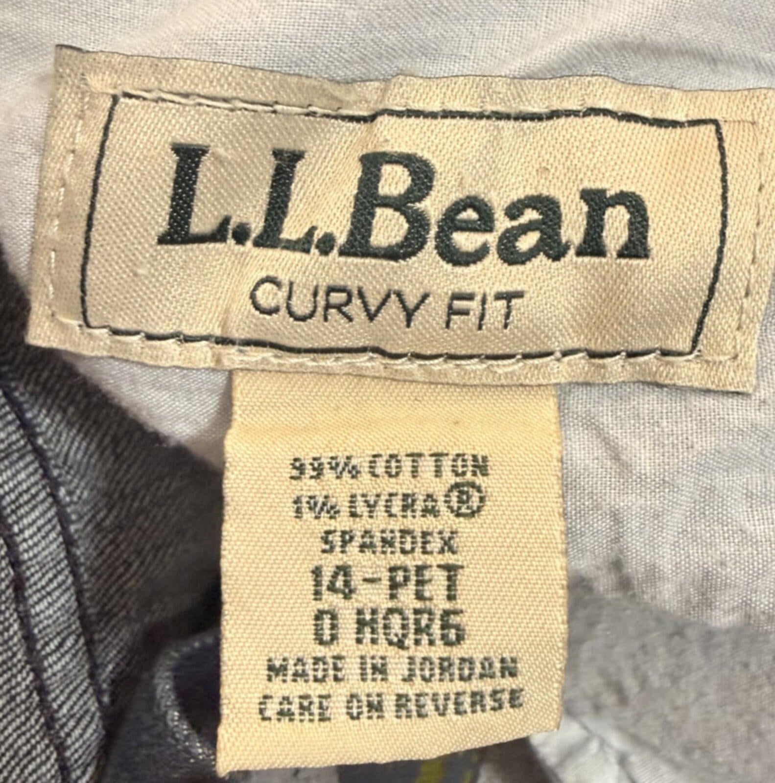 LL Bean Denim Blue Jeans Womens 14 Petite Favorite Fit Curvy Stretch