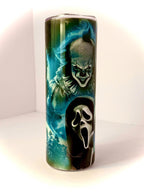 20 oz Glowing Killers Stainless Steel Tumbler with Lid, Straw Halloween