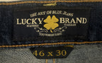 Lucky Brand 181 Relaxed Straight Jeans Mens 46x30 Dark Wash Big & Tall Denim