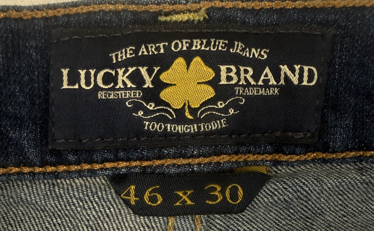 Lucky Brand 181 Relaxed Straight Jeans Mens 46x30 Dark Wash Big & Tall Denim