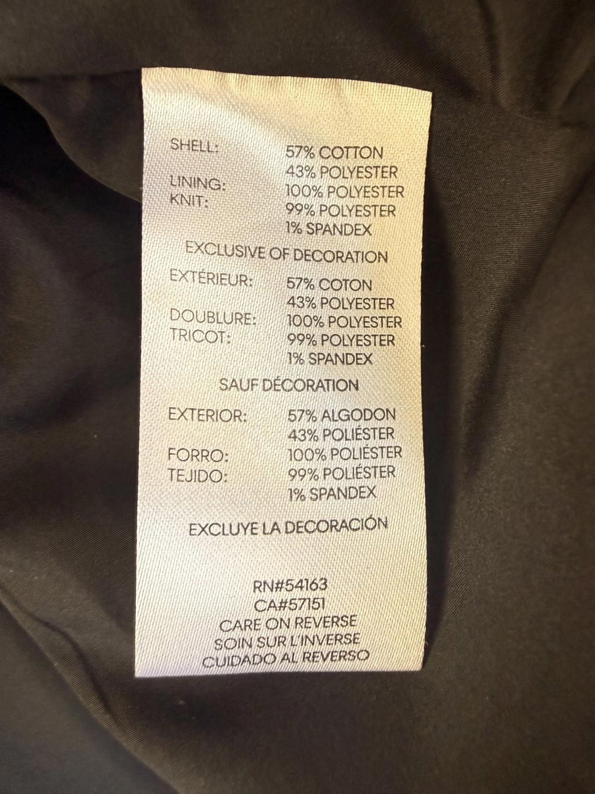 Calvin Klein Women Jacket Sz M Trench Coat Black Slash Pocket Removable Hooded