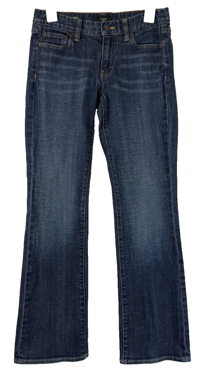 J. Crew Jeans Womens Size 27 Blue Bootcut Dark Wash Stretch Denim
