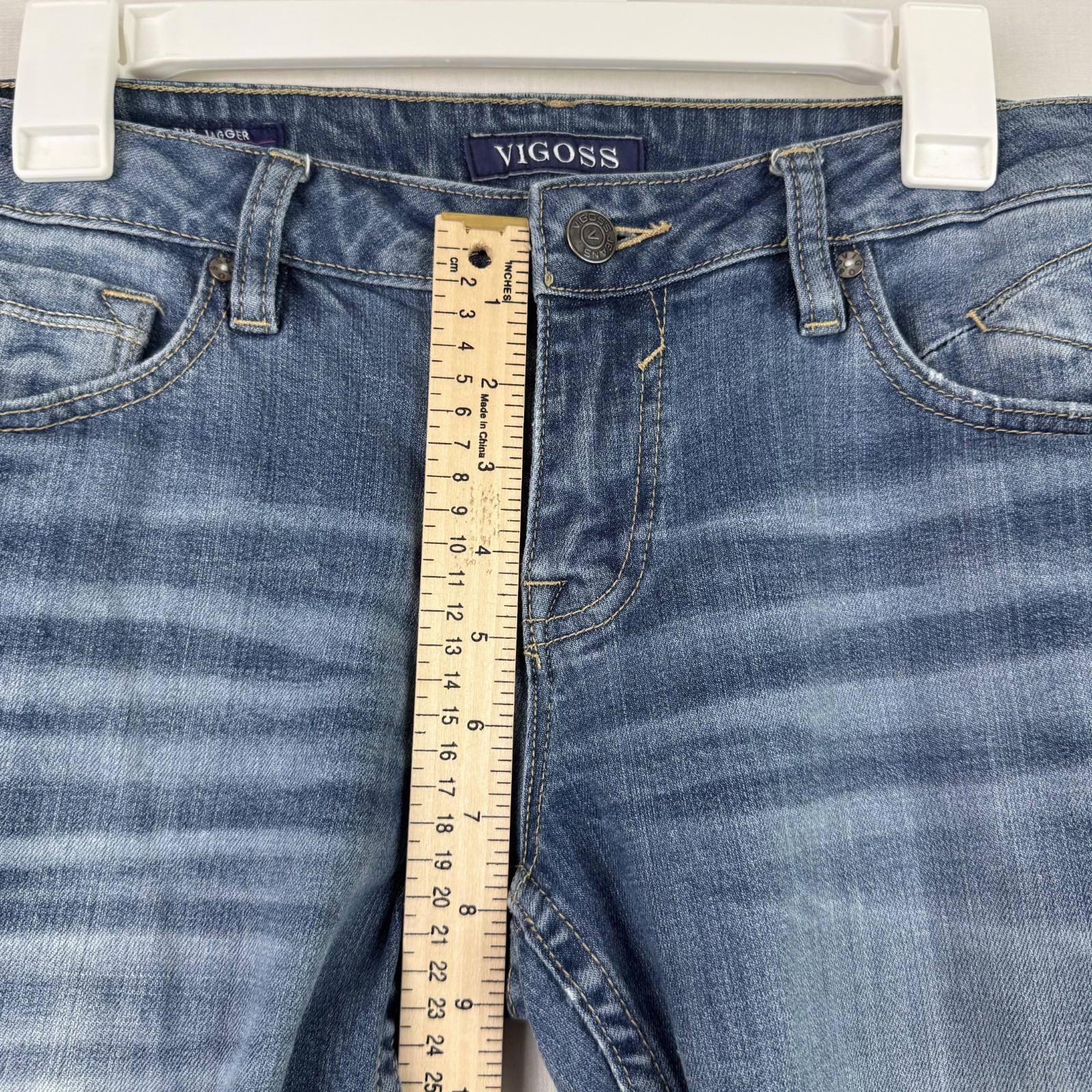 Vigoss Jeans Womens 30x31 Blue The Jagger Skinny Distress Medium Wash