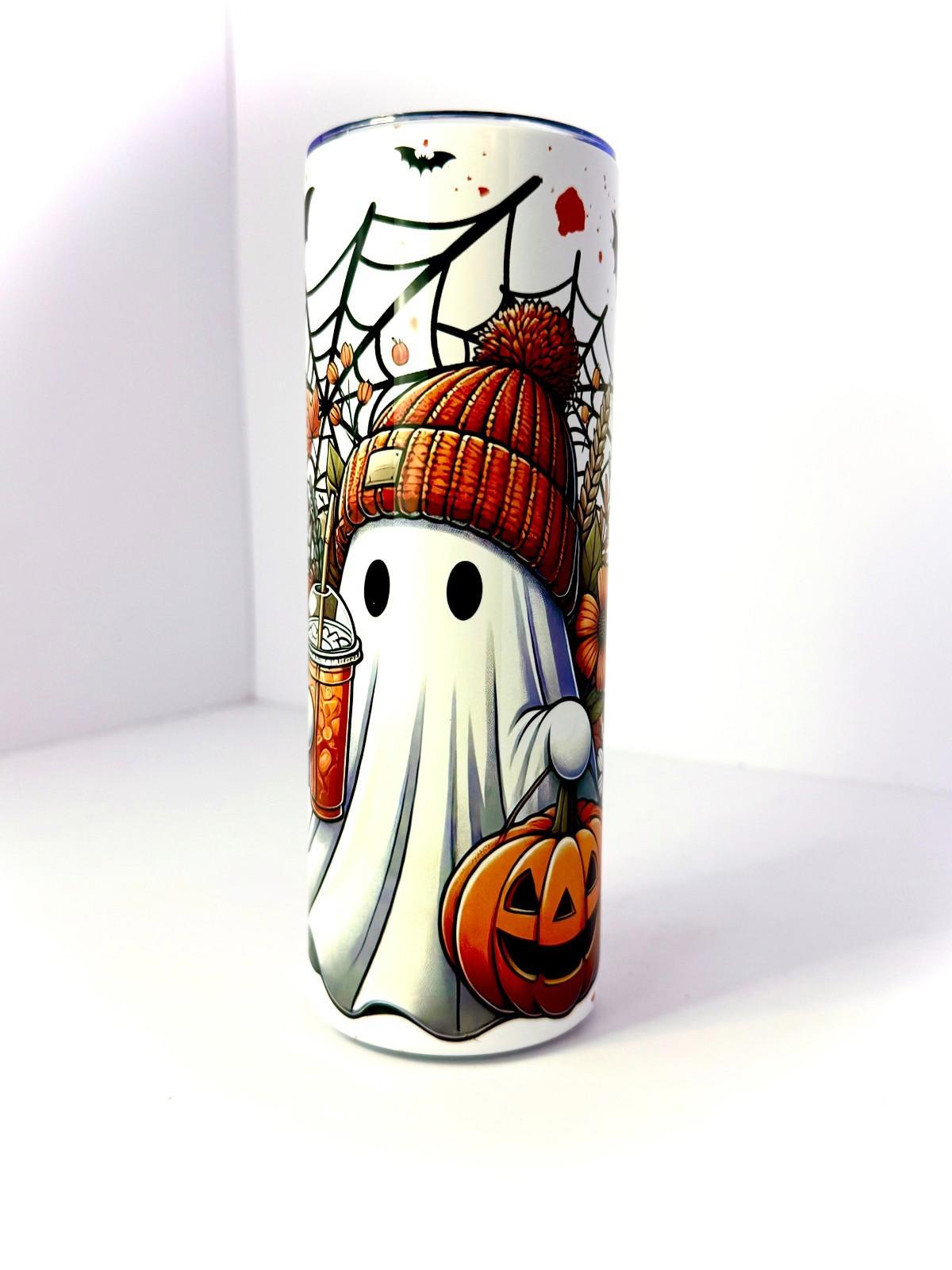 20 oz Spooky Season Stainless Steel Tumbler with Lid, Straw Halloween