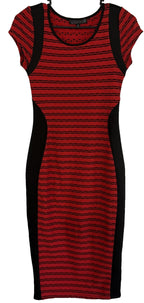 Almost Famous Pencil Dress Womens Size S Red and Black Sexy Curvy Slimming