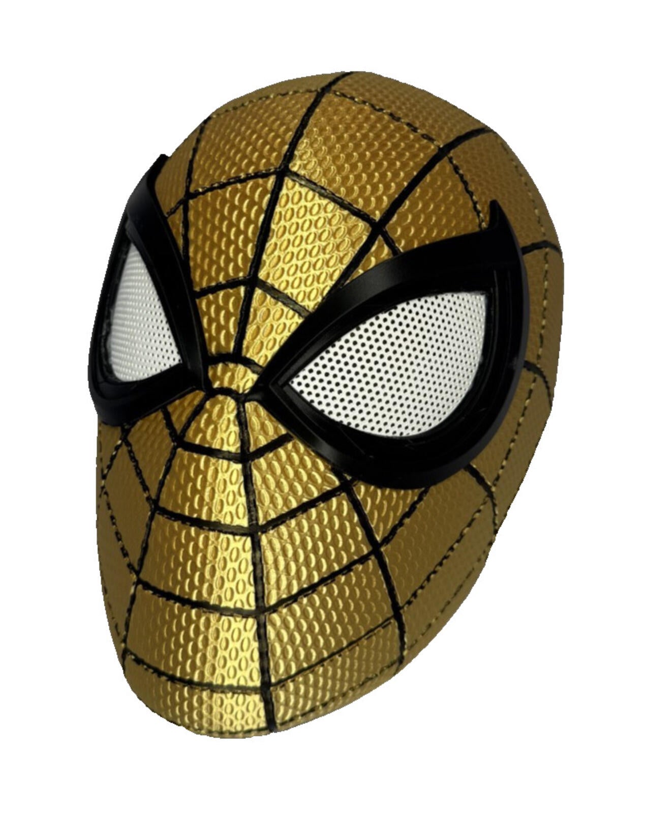 3D Printed Gold and Black Spider-Man Full Face Mask Helmet Mesh Eyes Adult