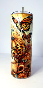 20 oz Pumpkin Spice Season Stainless Steel Tumbler with Lid, Straw