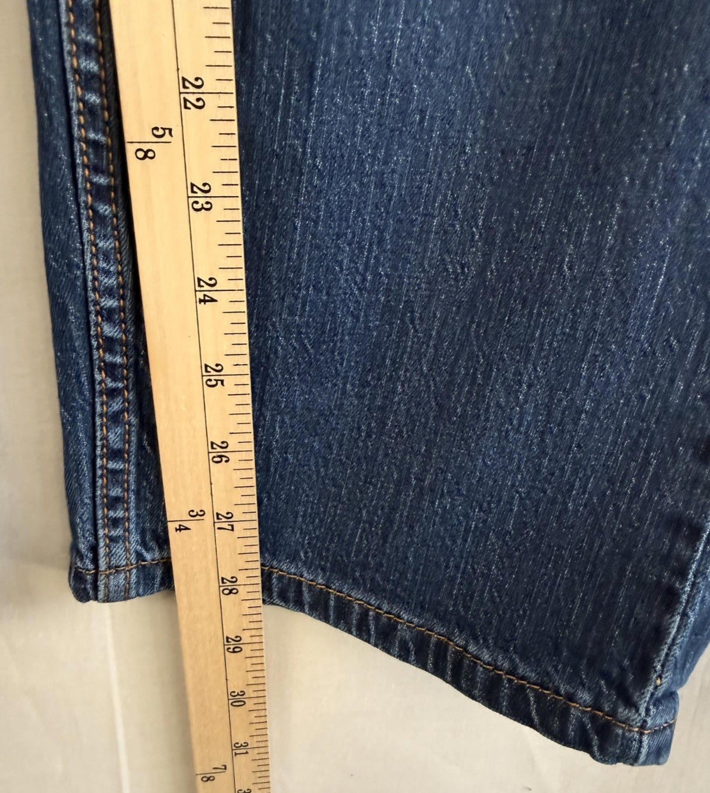 Levis 505 Mens Jeans Sz 38x30 Straight Stretch Denim Blue Whiskered