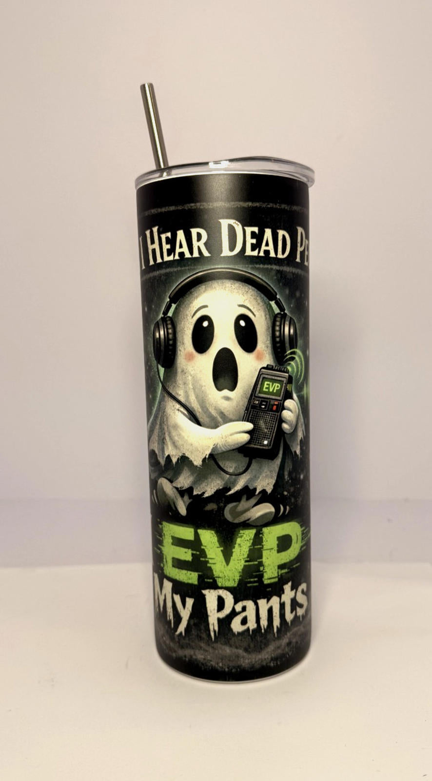 20 oz EVP Glow in the Dark Stainless Steel Tumbler with Lid, Straw