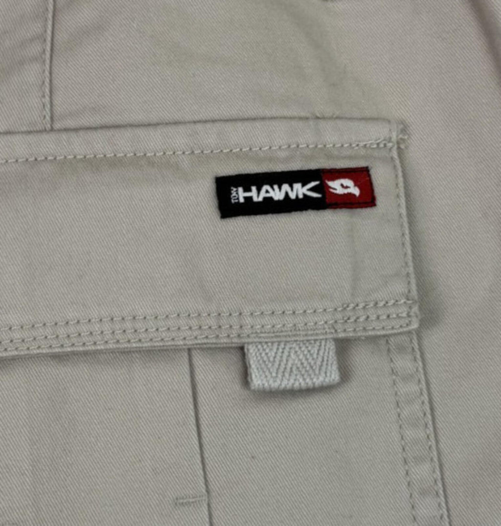 Tony Hawk Mens Size 34 Cargo Shorts Khaki Beige Cotton Skateboarding Utility