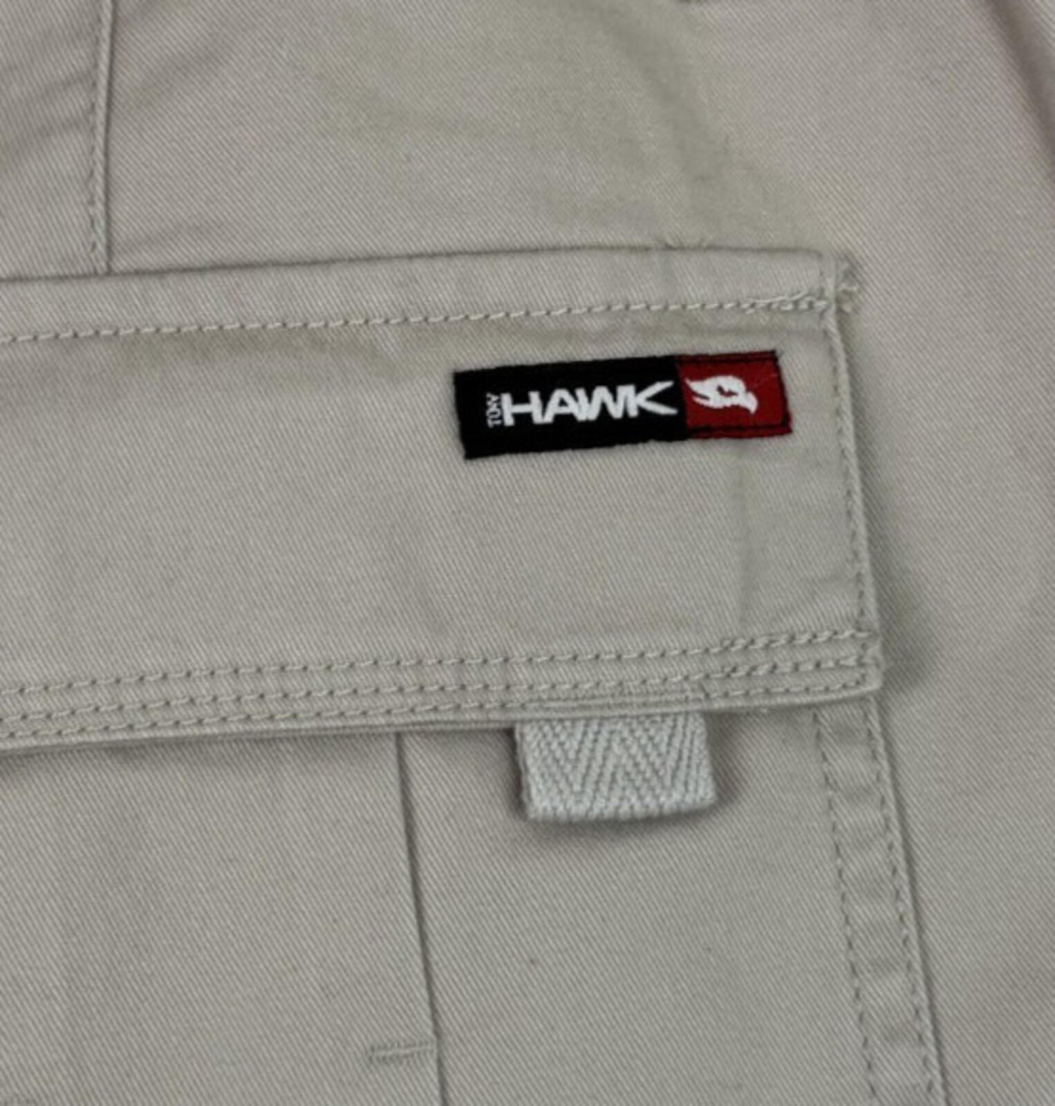Tony Hawk Mens Size 34 Cargo Shorts Khaki Beige Cotton Skateboarding Utility