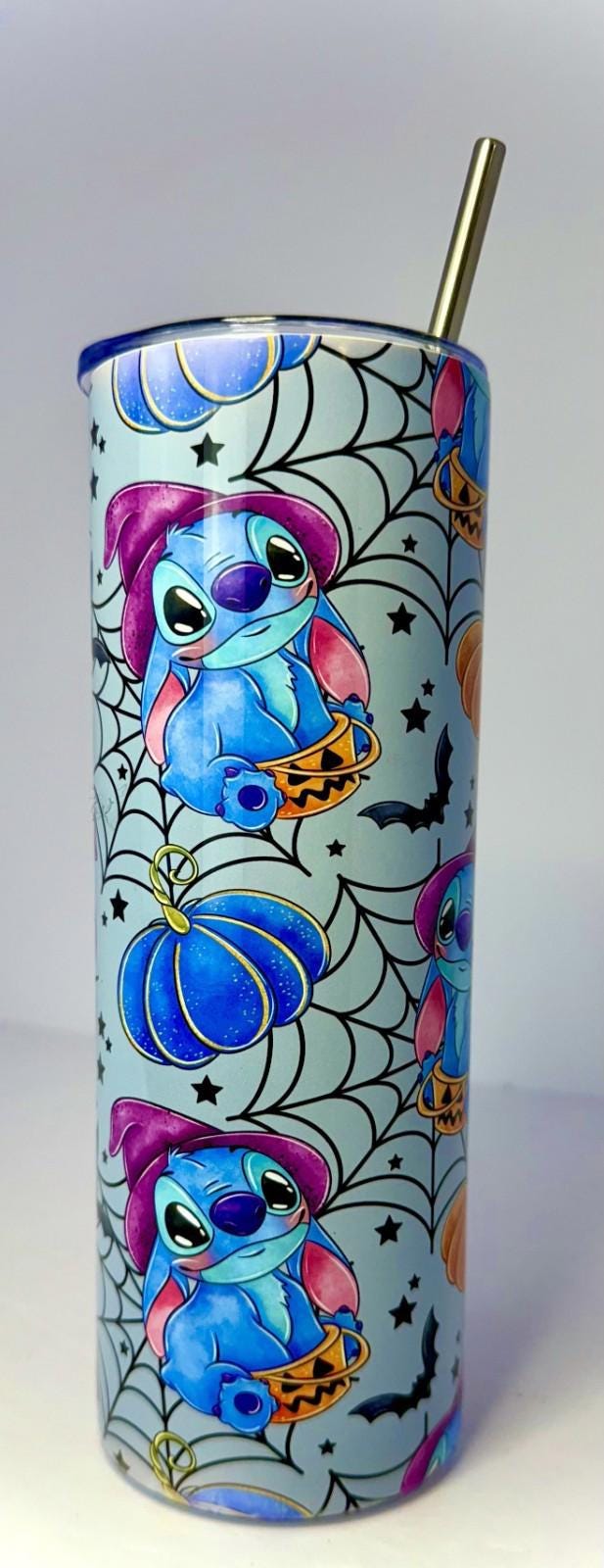 20 oz Stitch Halloween Stainless Steel Tumbler with Lid, Straw