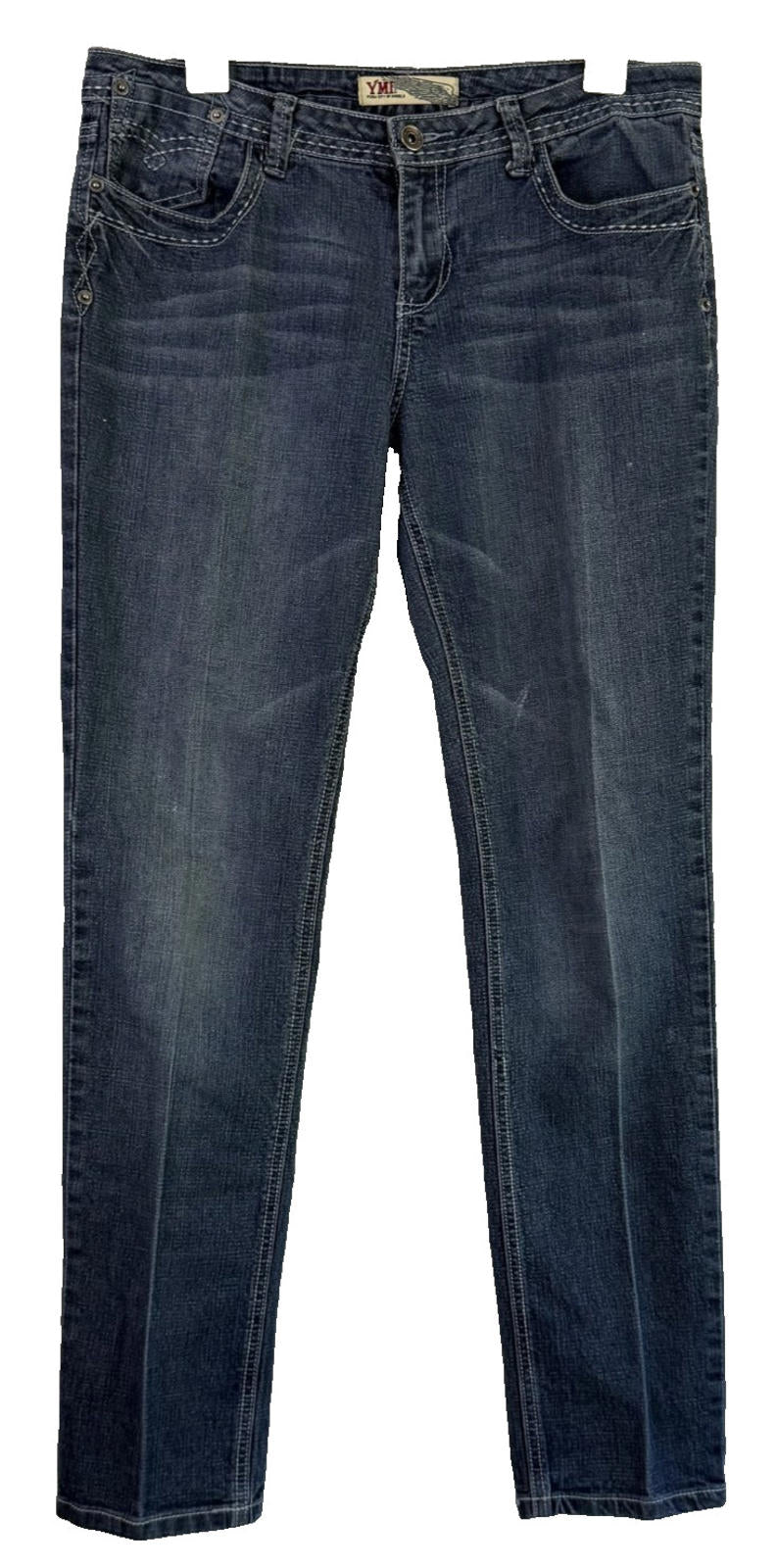 YMI jeans womens size 11 wanna betta butt skinny cropped low rise stretch blue