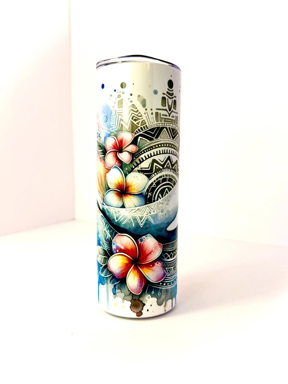 20 oz Dolphin Stainless Steel Tumbler with Lid, Straw