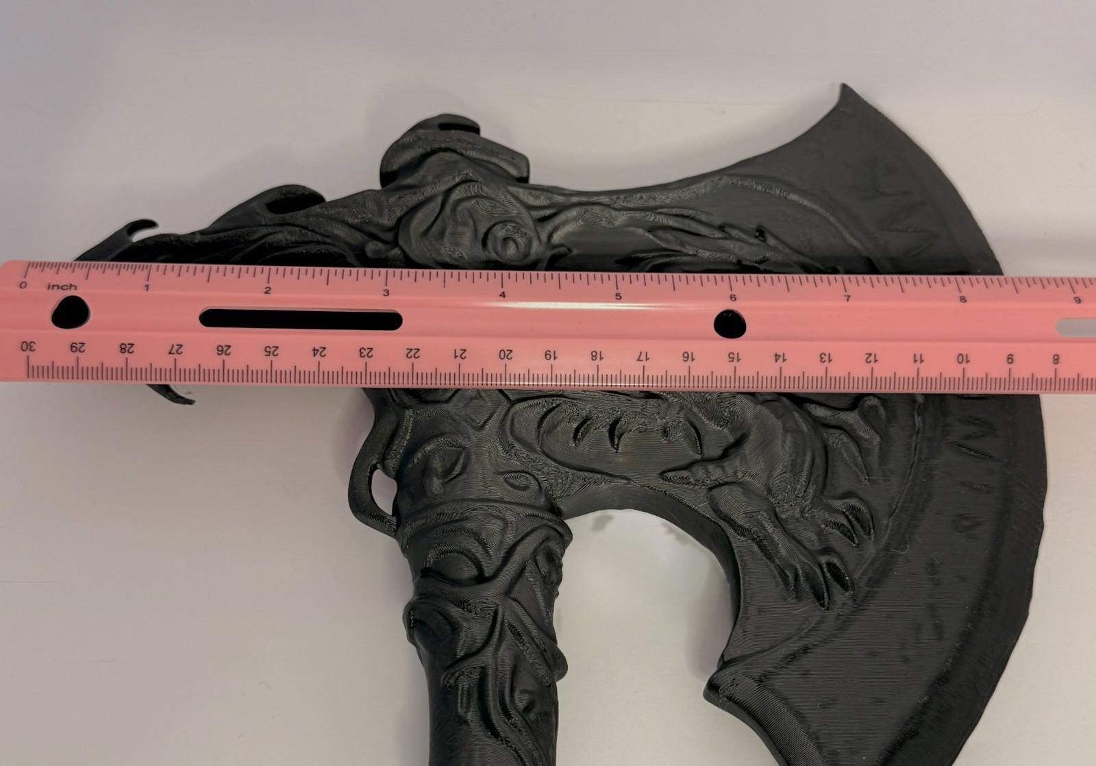 3D Printed Dragon Axe - Black - PLA