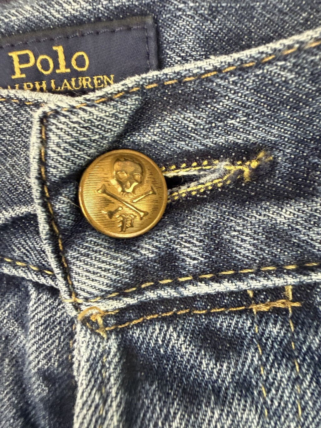 RARE Ralph Lauren Mens Sz 36 Jeans The Sullivan Slim Crop Crest Hem Button Fly