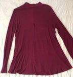 Cable & Gauge Womens Pullover Sweater XL burgundy Mock Neck Long Sleeve Knit