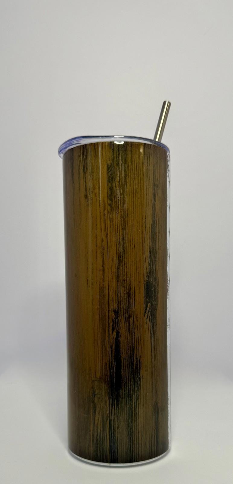 20 oz Corrections Woodgrain Stainless Steel Tumbler with Lid, Straw