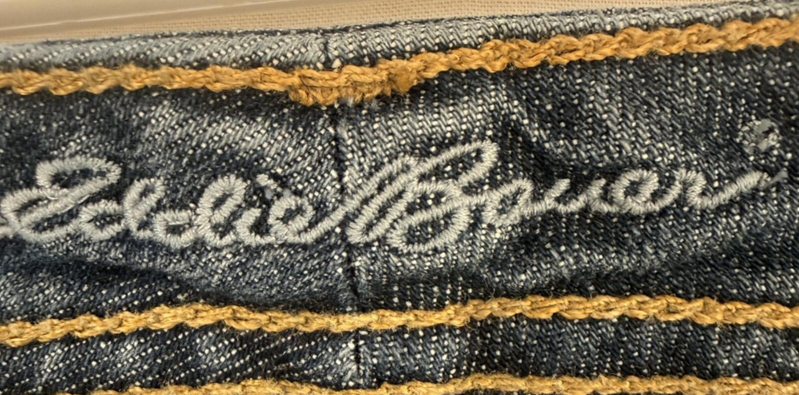 Eddie Bauer Womens Blue Denim Bootcut Jeans Embroidered Size 12R