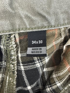 Carhartt Men Flannel Lined Pants 34x30 Loose Fit BN0111-M Green Gray