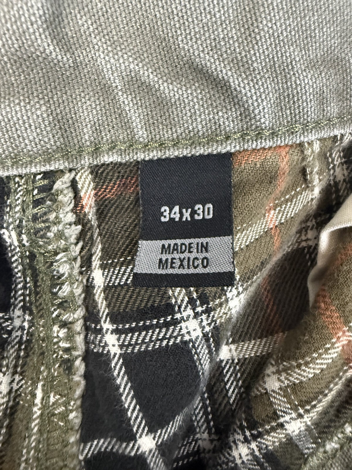 Carhartt Men Flannel Lined Pants 34x30 Loose Fit BN0111-M Green Gray