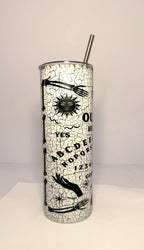 20 oz Ouija Board Glow in the Dark Stainless Steel Tumbler with Lid, Straw