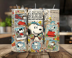 20 oz Snoopy Stainless Steel Tumbler with Lid, Straw