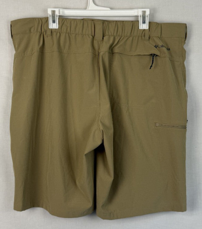 Columbia Shorts Mens 42/52 Tan Hiking Performance Stretch Zip Pocketed