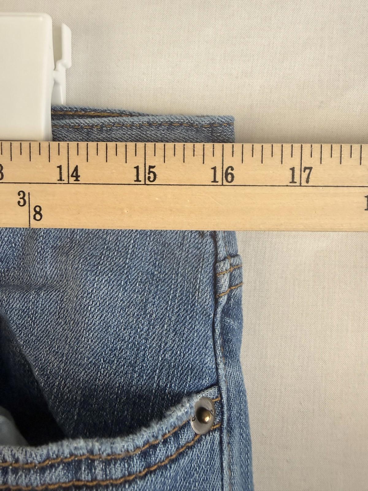 Banana Republic Girlfriend Jeans Womens 29/8 Blue Relaxed Tapered Stretch RawHem