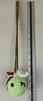 Handmade Crocheted High Quality Zombie Bee Car Hanger - 2.5 Inches