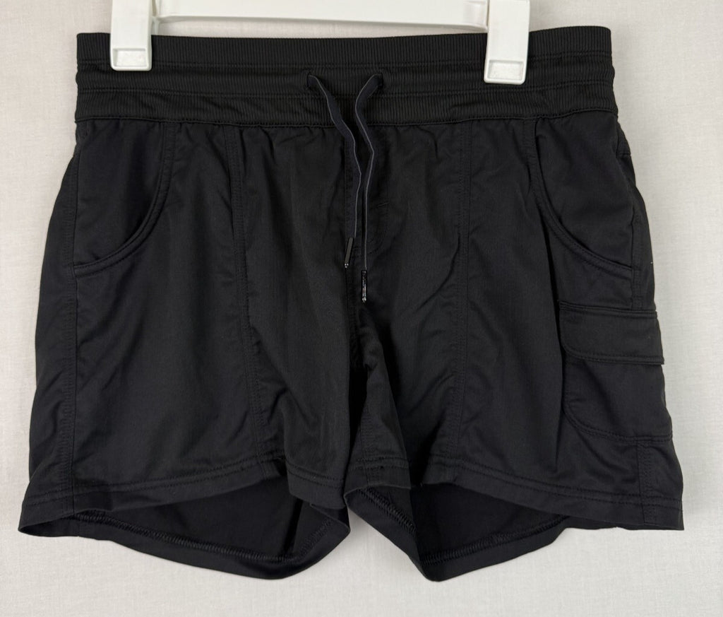 The North Face Shorts Womens Sz M Black Elastic Waist Pull on Pockets Hiking