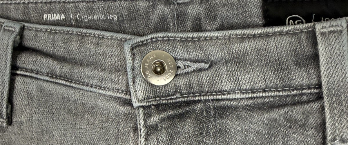 AG Adriano Goldschmied Women's Light Gray Prima Cigarette Leg Jeans Size 28
