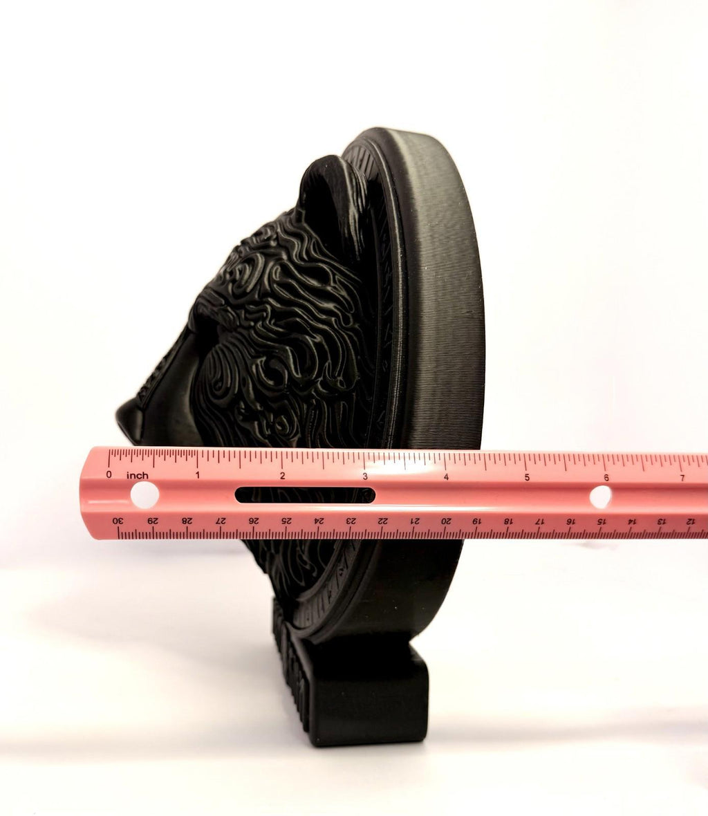 3D Printed Bear Runes Large Plaque - Black