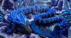 3D Printed Crystal Dragon -PLA- Black and Blue - 2 Ft Long - Articulated dragon
