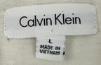Calvin Klein Womens Blouse Size L Black and White Lined Polyester