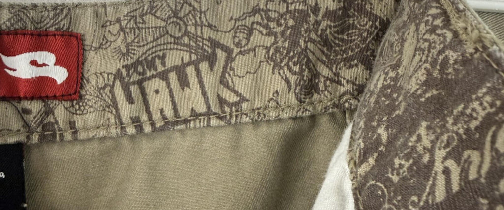 Tony Hawk Mens Size 34 Cargo Shorts Khaki Tan Cotton Skateboarding Utility