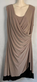 Ann Klein Womens Dress Size 16 Tan and Black 35" Long Excellent Condition