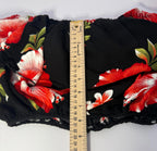 Advance 2 Piece Top/Pants Womens Floral outfit size S/M black red lightweight