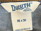DULUTH Trading Women’s Straight Leg Stretch Dark Wash Jeans Size 16W x 31